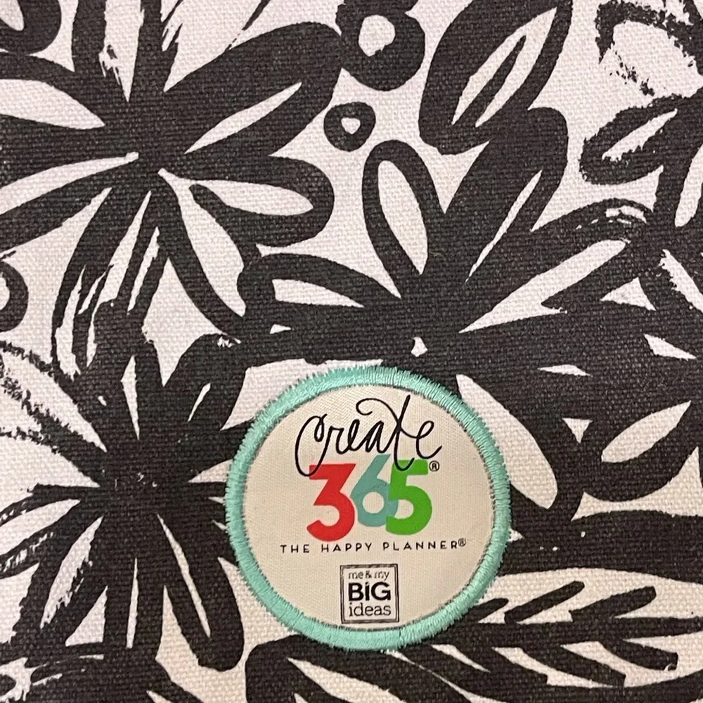 Create 365 Black Floral Canvas Pencil Case Insert ~ Fits Discbound Systems